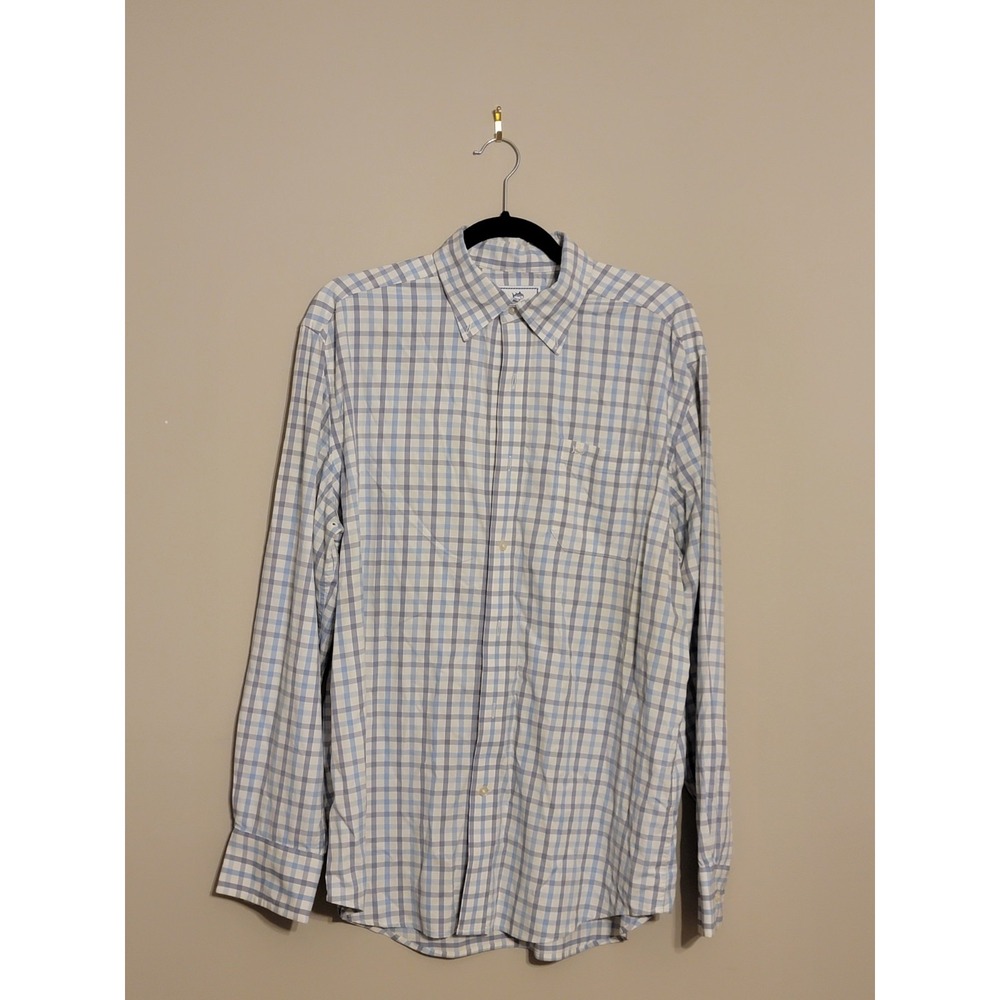 Southern TIde Men's Medium Long Sleeve Blue Plaid‎ Button down.